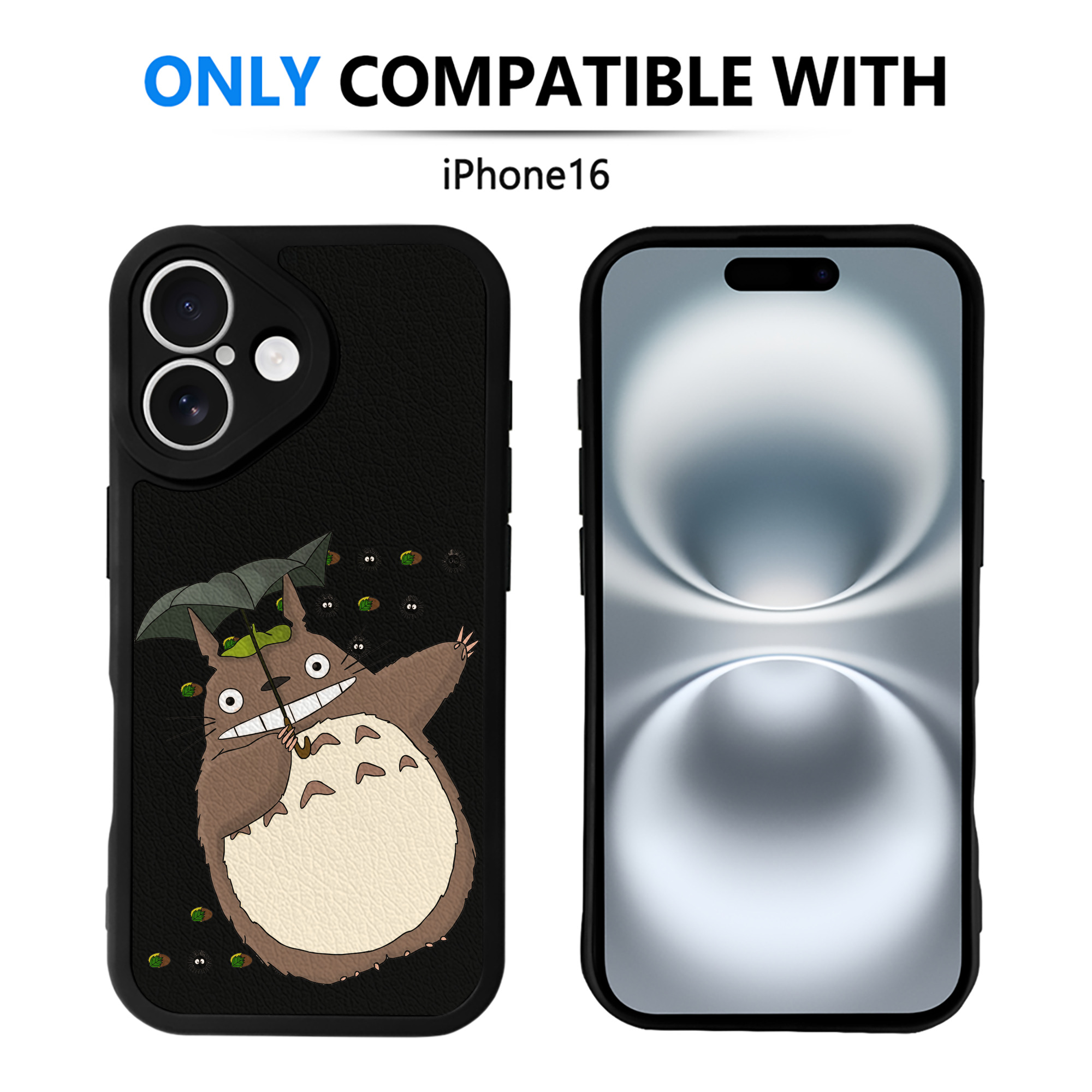 （画像用） となりのトトロ 草壁メイ 草壁サツキ My Neighbor Totoro Satsuki Kusakabe Mei Kusakabe 【iPhone 16シリーズ対応】シリコンスマホケース（レザー調） 材質：シリコン
